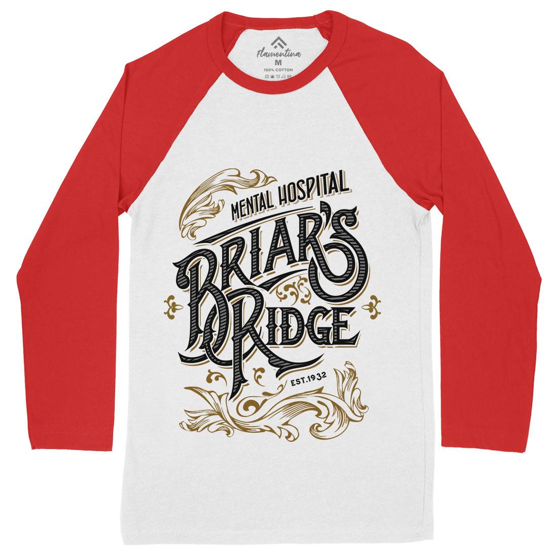 Briar Ridge Mens Long Sleeve Baseball T-Shirt Retro D367