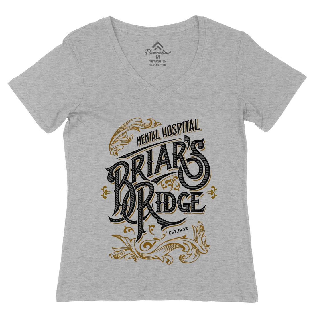 Briar Ridge Womens Organic V-Neck T-Shirt Retro D367