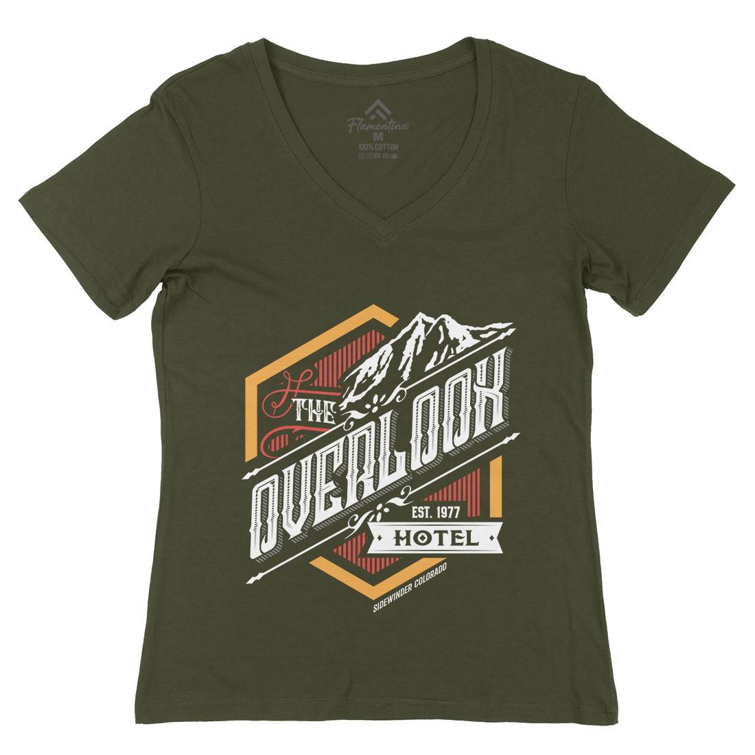 Overlook Hotel Womens Organic V-Neck T-Shirt Horror D368