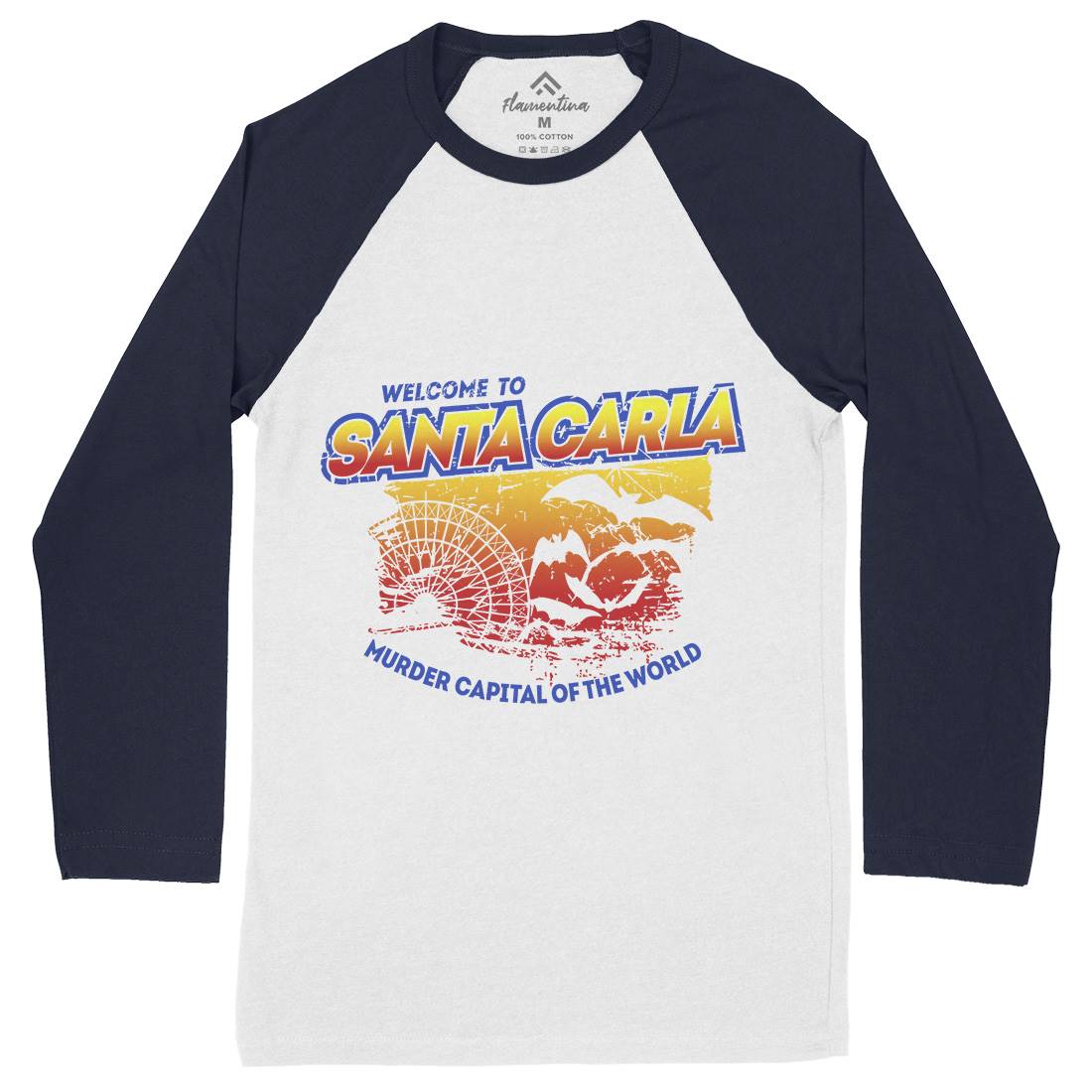 Santa Carla Mens Long Sleeve Baseball T-Shirt Horror D369