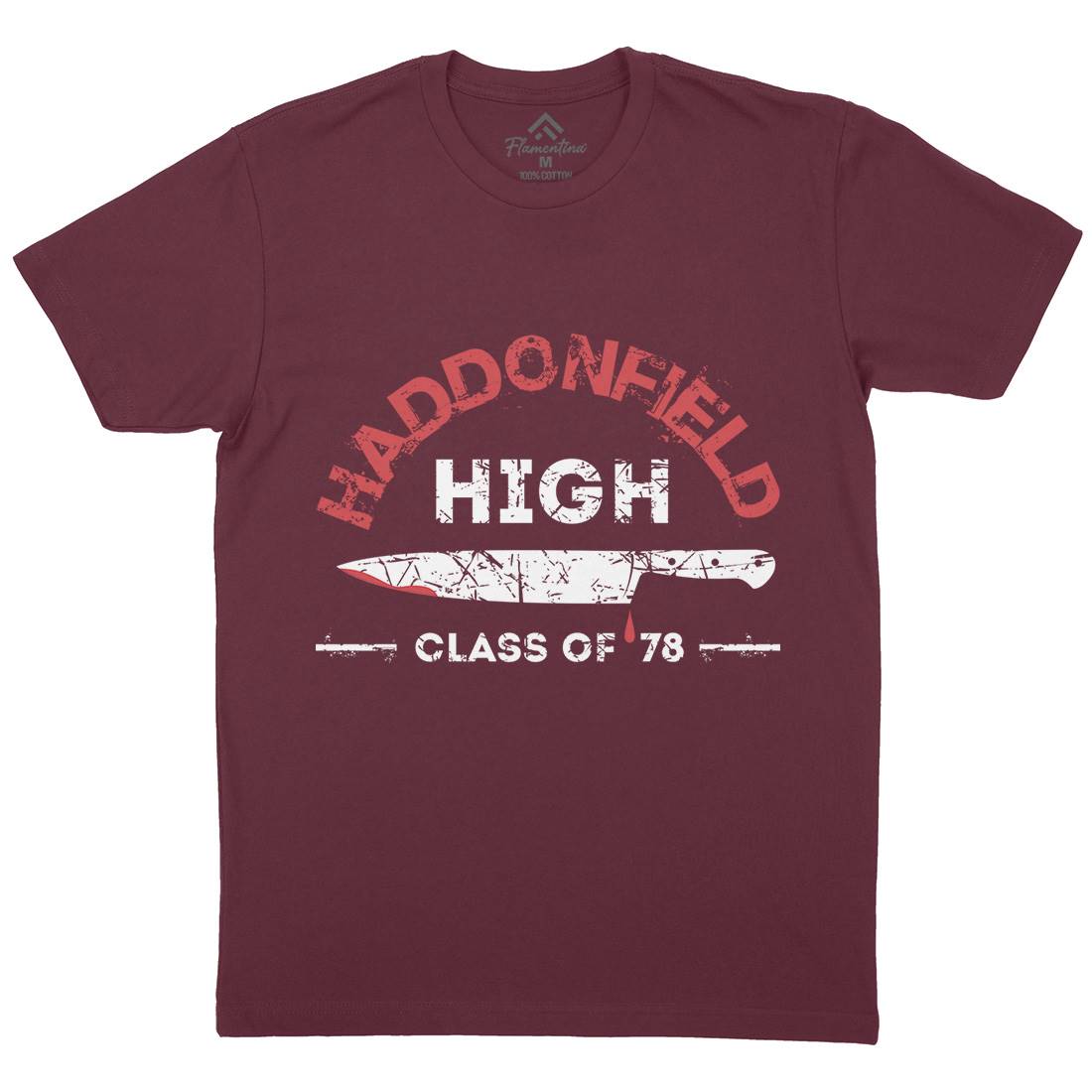 Haddonfield High Mens Organic Crew Neck T-Shirt Horror D371
