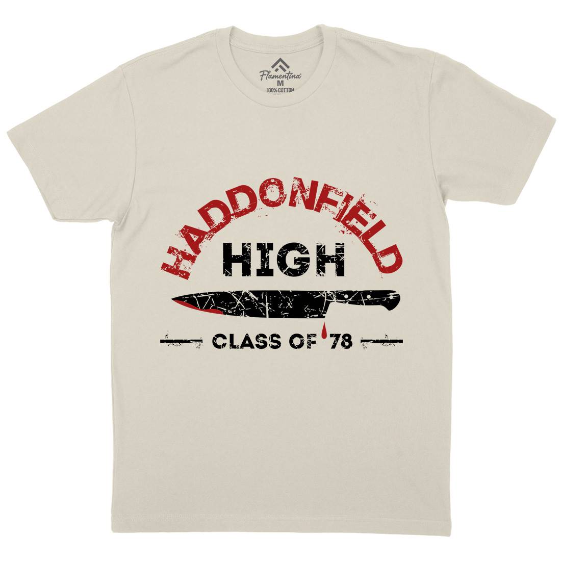 Haddonfield High Mens Organic Crew Neck T-Shirt Horror D371