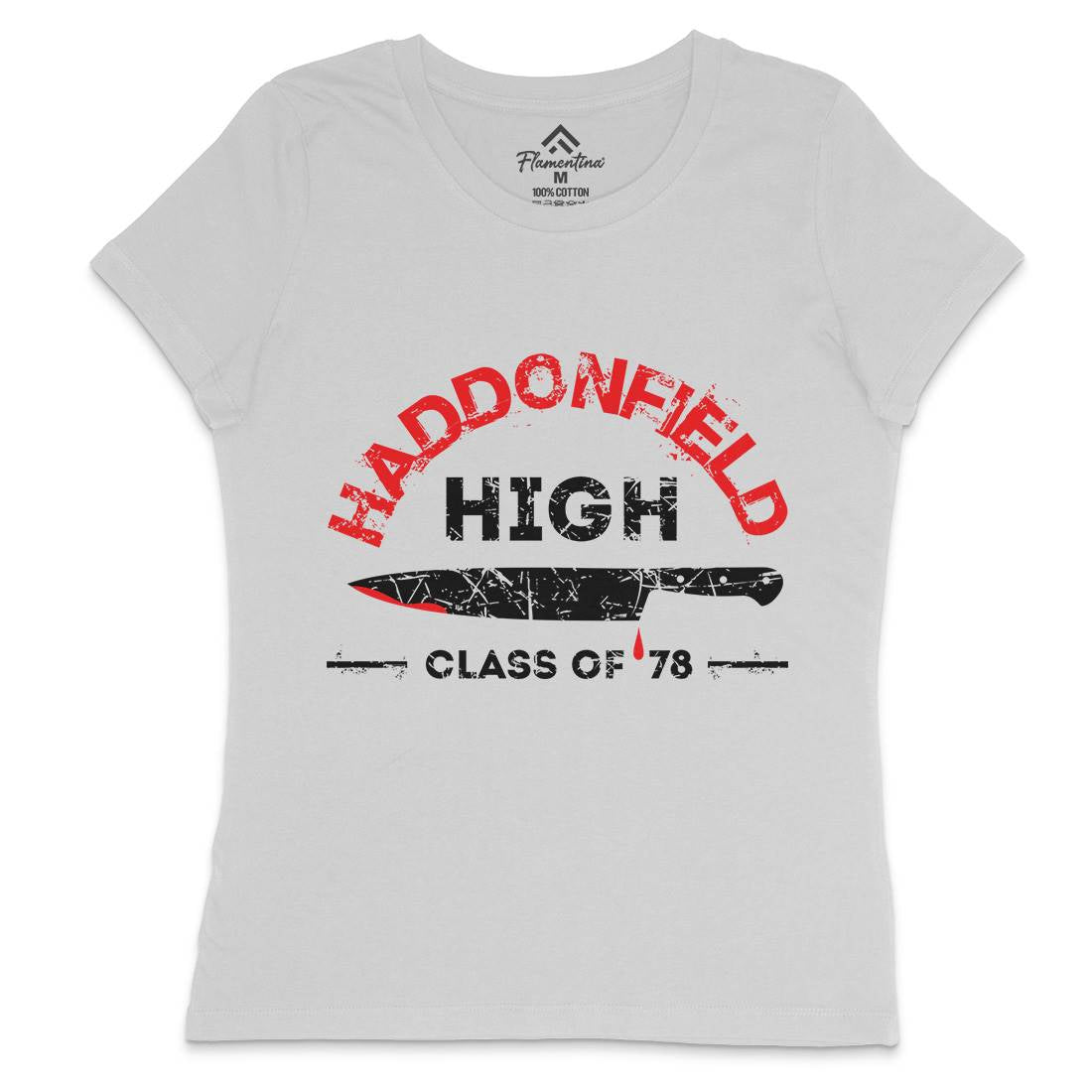 Haddonfield High Womens Crew Neck T-Shirt Horror D371