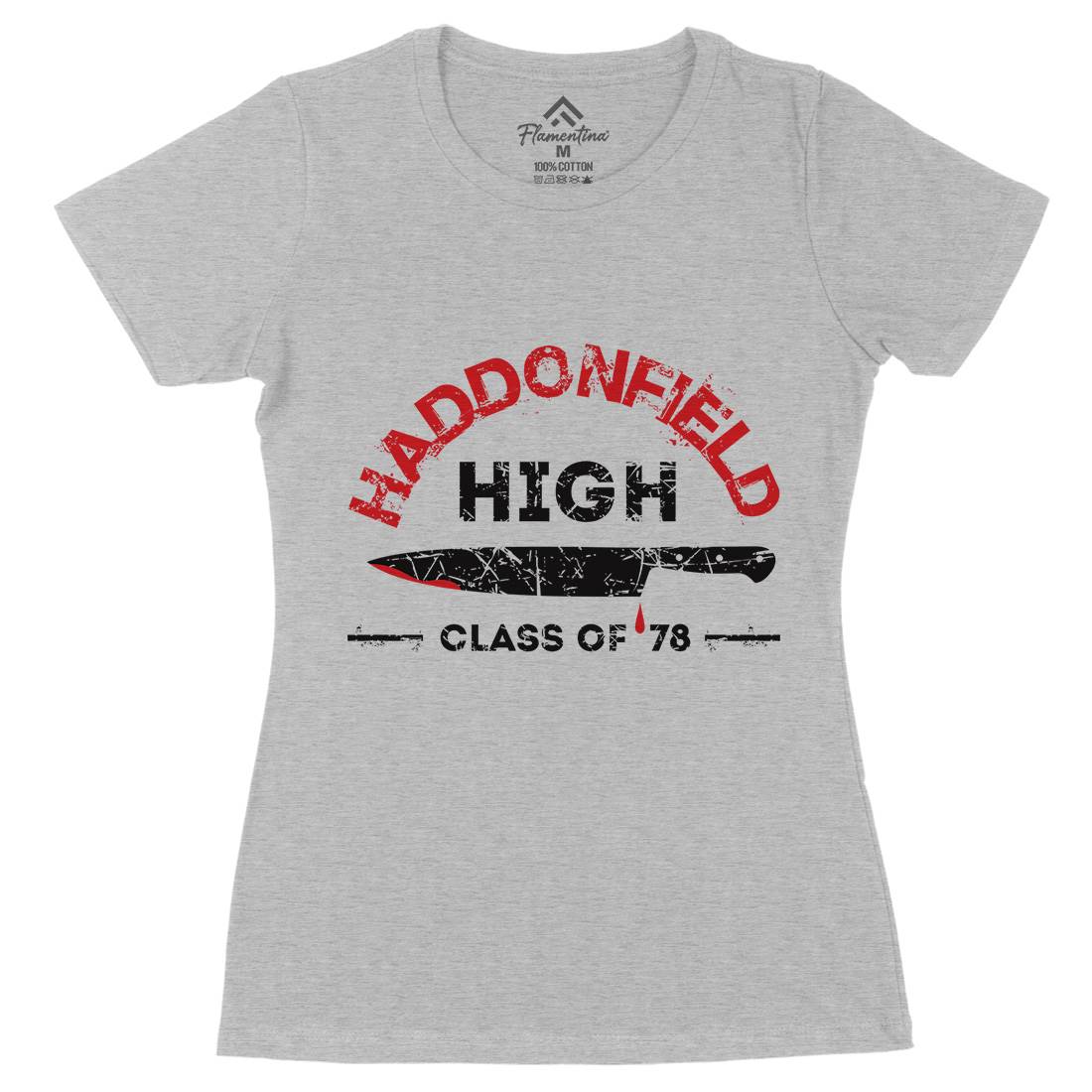 Haddonfield High Womens Organic Crew Neck T-Shirt Horror D371