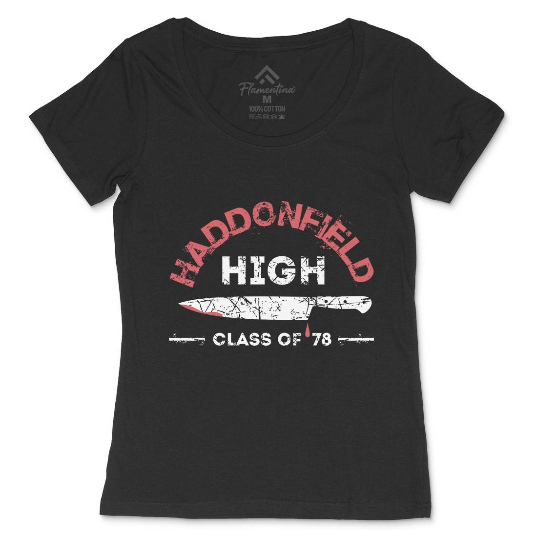Haddonfield High Womens Scoop Neck T-Shirt Horror D371