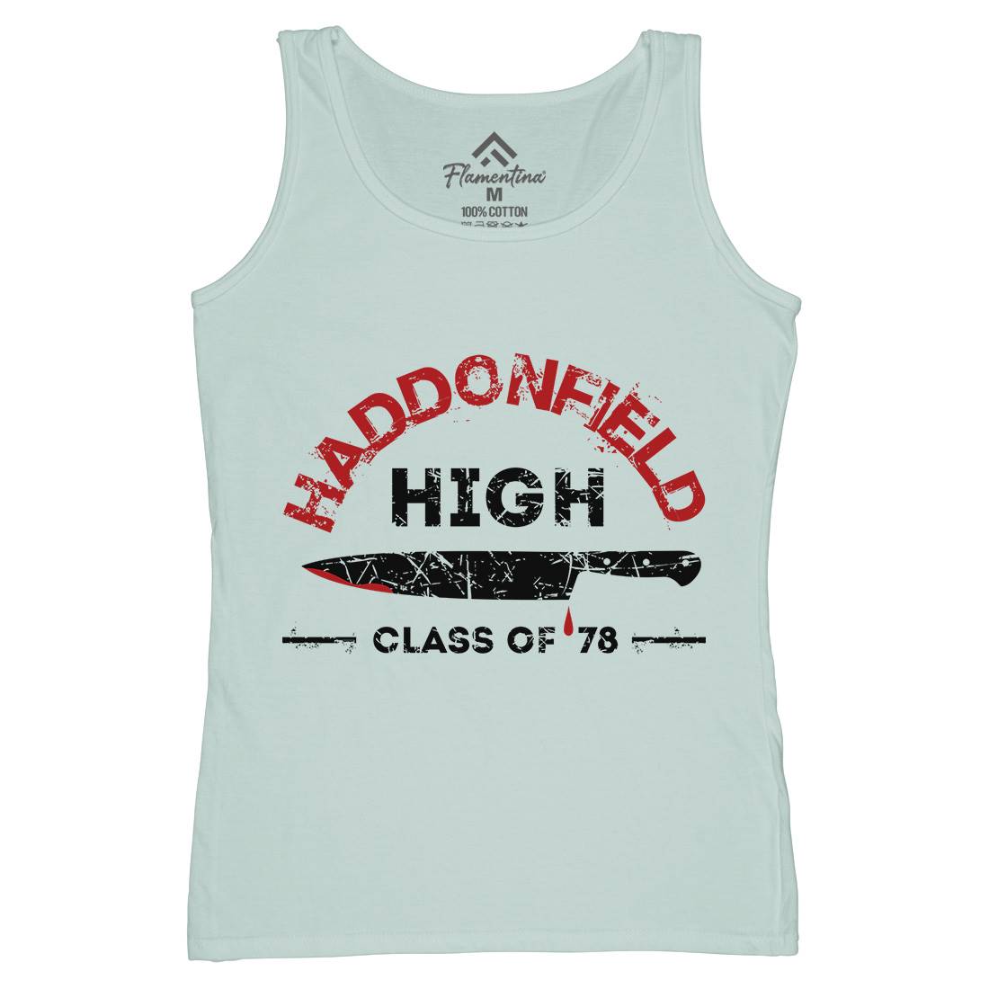 Haddonfield High Womens Organic Tank Top Vest Horror D371