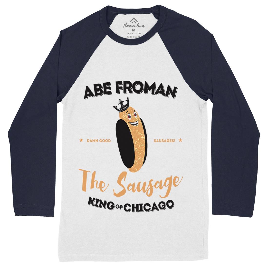 Abe Froman Mens Long Sleeve Baseball T-Shirt Food D372