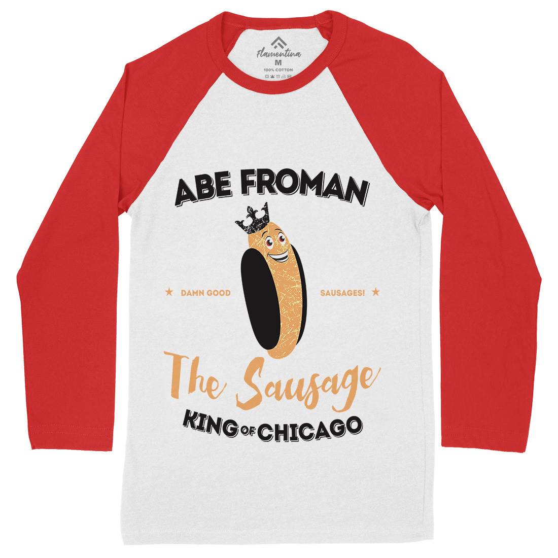 Abe Froman Mens Long Sleeve Baseball T-Shirt Food D372