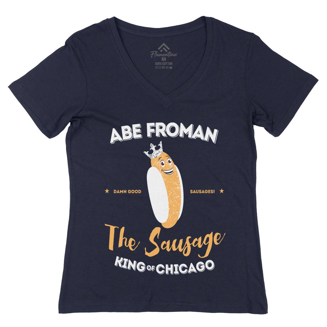 Abe Froman Womens Organic V-Neck T-Shirt Food D372