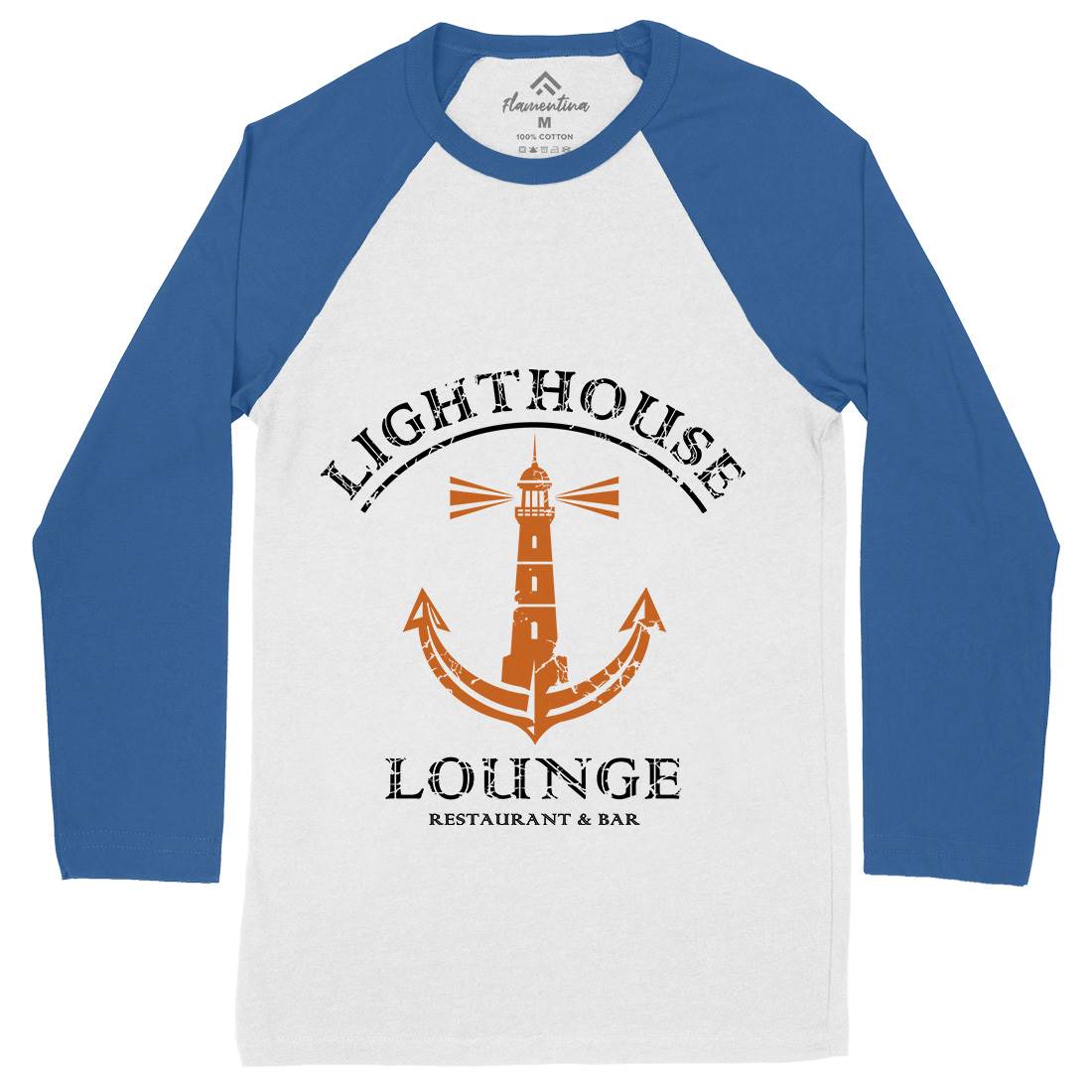 Lighthouse Lounge Mens Long Sleeve Baseball T-Shirt Horror D373