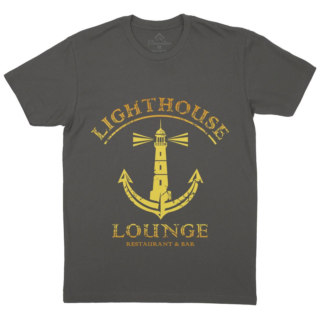 Lighthouse Lounge Mens Organic Crew Neck T-Shirt Horror D373