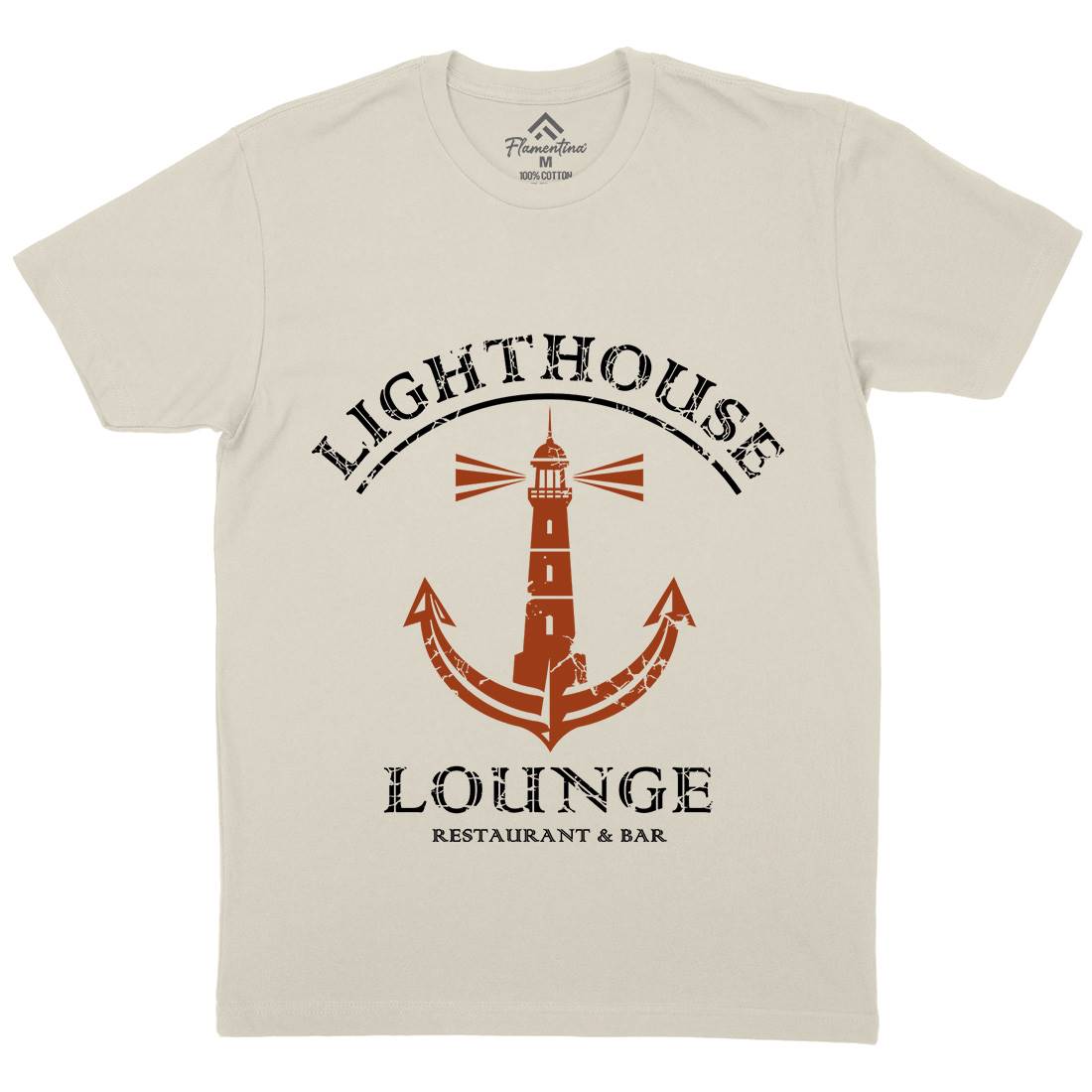 Lighthouse Lounge Mens Organic Crew Neck T-Shirt Horror D373