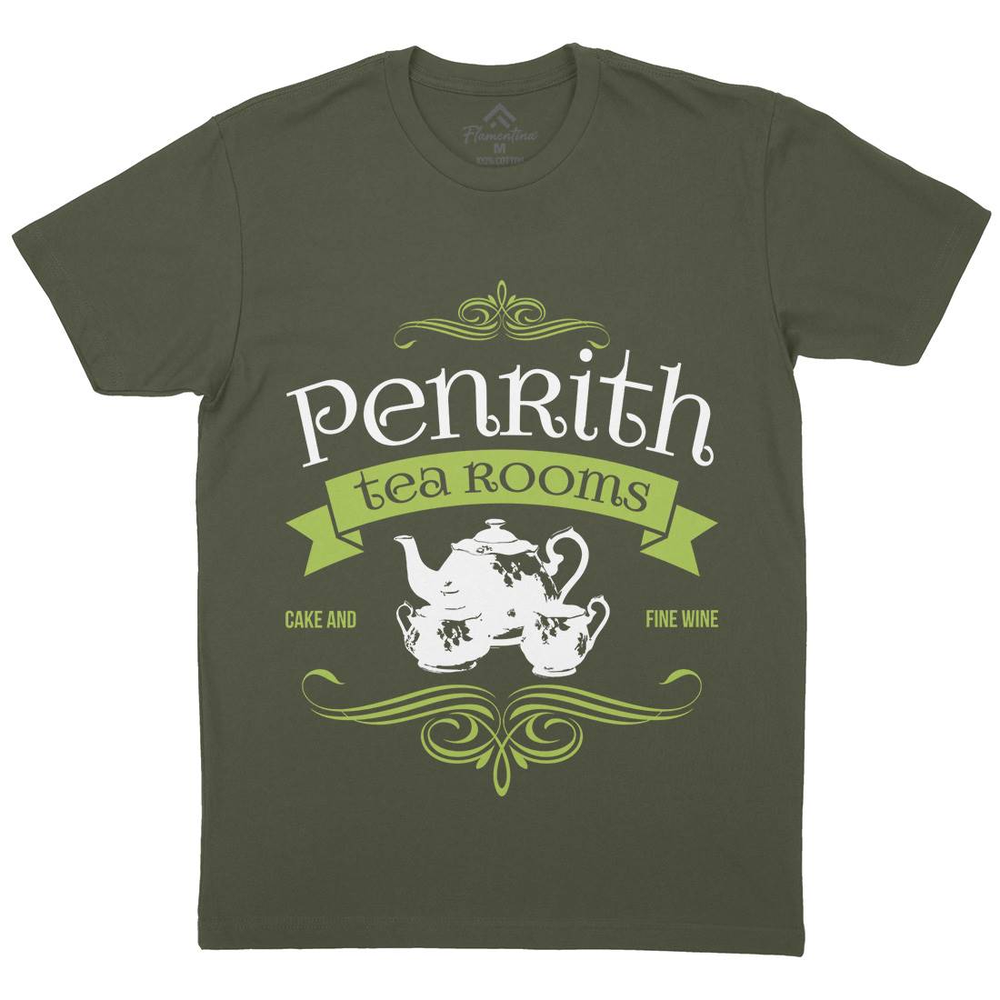 Penrith Tea Rooms Mens Organic Crew Neck T-Shirt Food D374