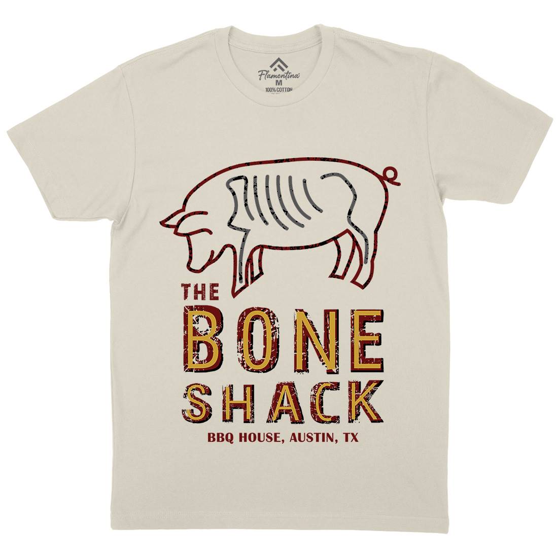Bone Shack Mens Organic Crew Neck T-Shirt Horror D375
