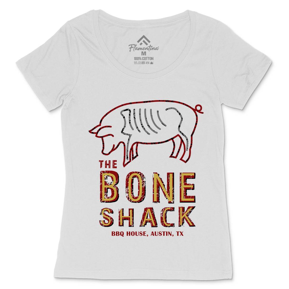 Bone Shack Womens Scoop Neck T-Shirt Horror D375