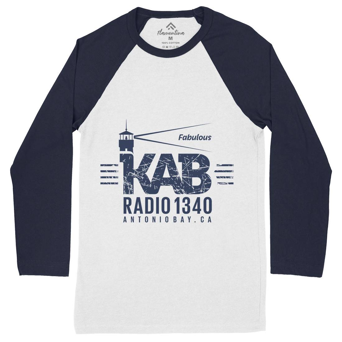 Kab Radio Mens Long Sleeve Baseball T-Shirt Music D376