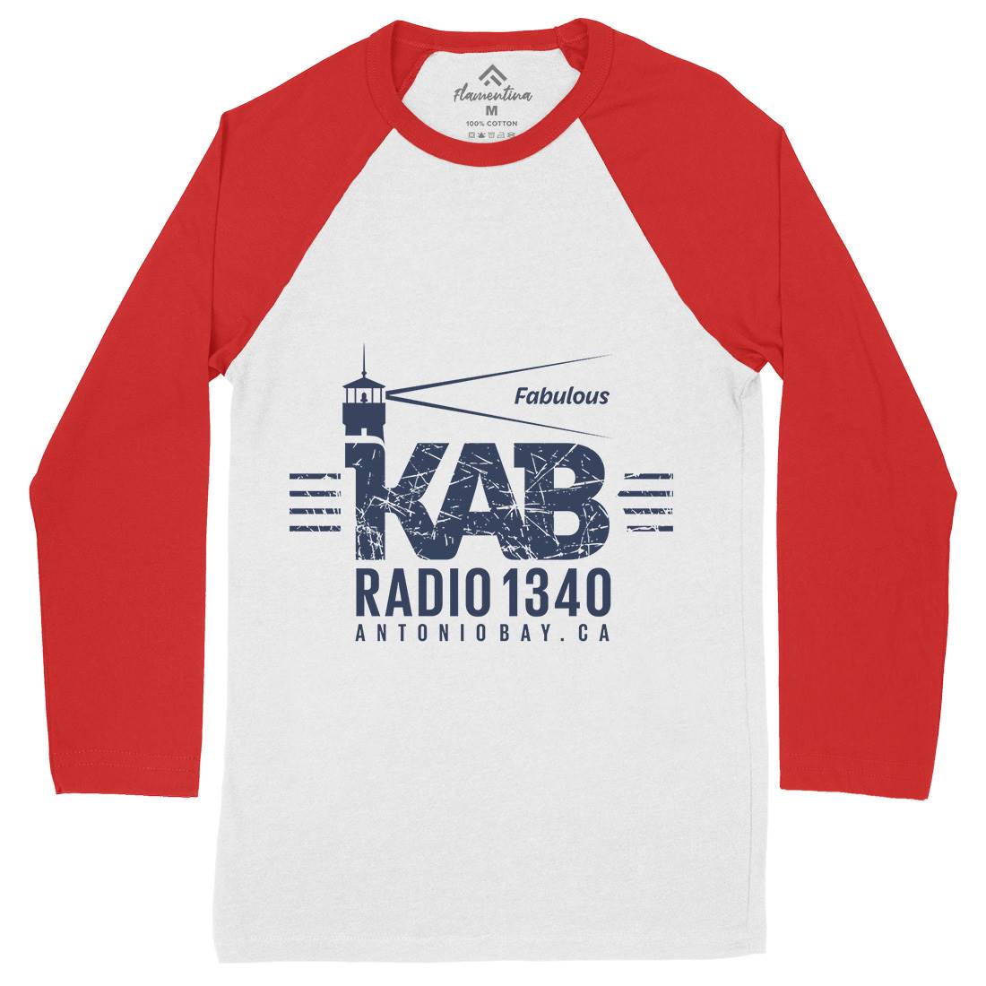 Kab Radio Mens Long Sleeve Baseball T-Shirt Music D376