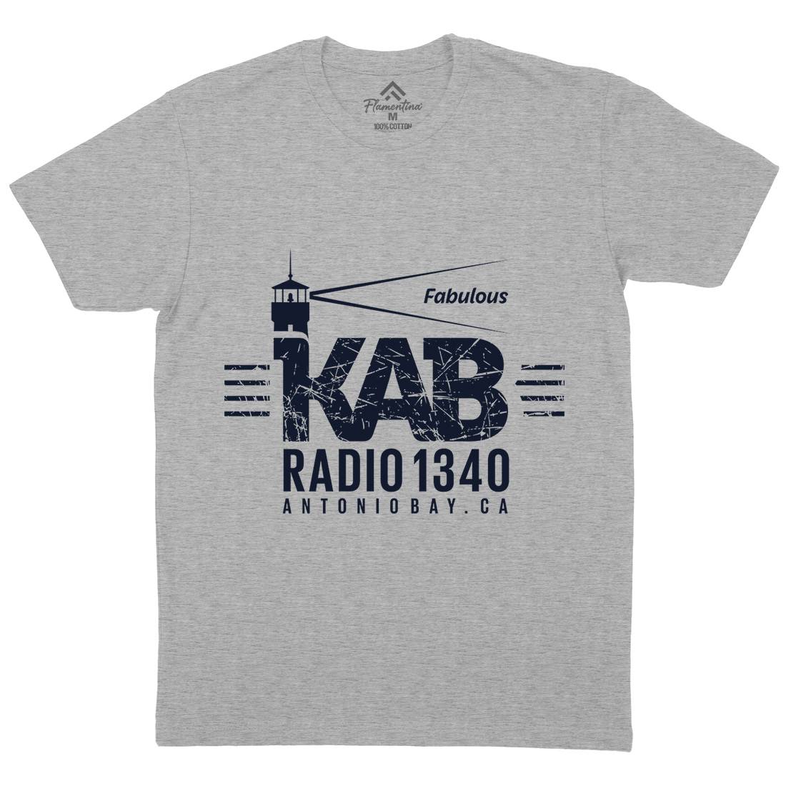 Kab Radio Mens Organic Crew Neck T-Shirt Music D376