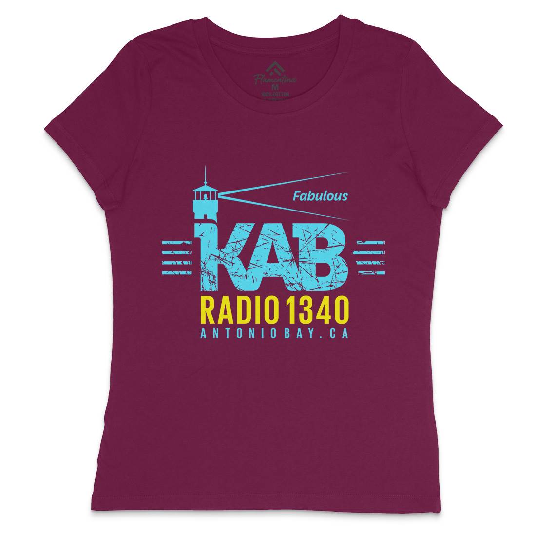 Kab Radio Womens Crew Neck T-Shirt Music D376