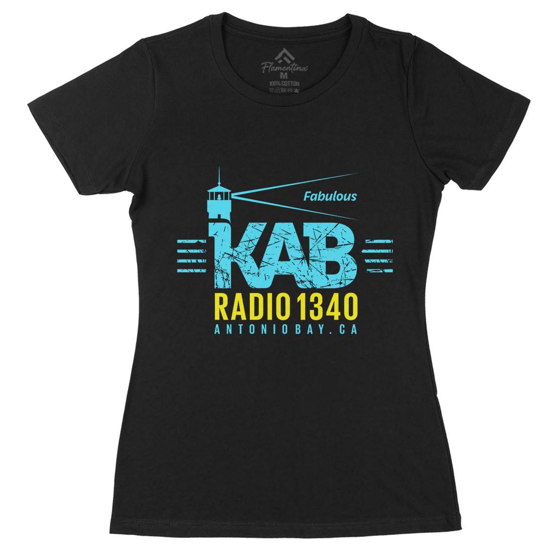 Kab Radio Womens Organic Crew Neck T-Shirt Music D376