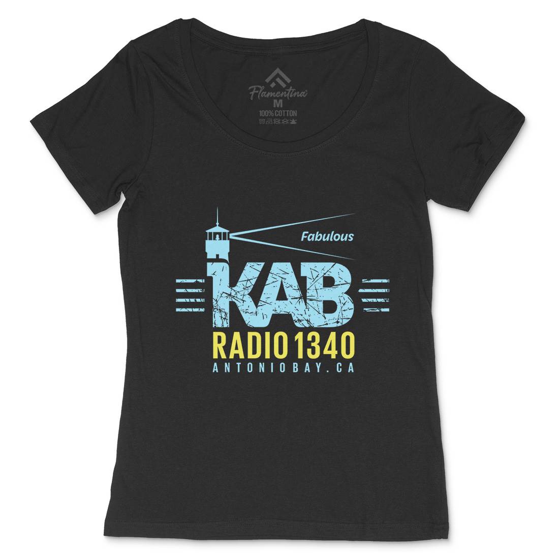 Kab Radio Womens Scoop Neck T-Shirt Music D376