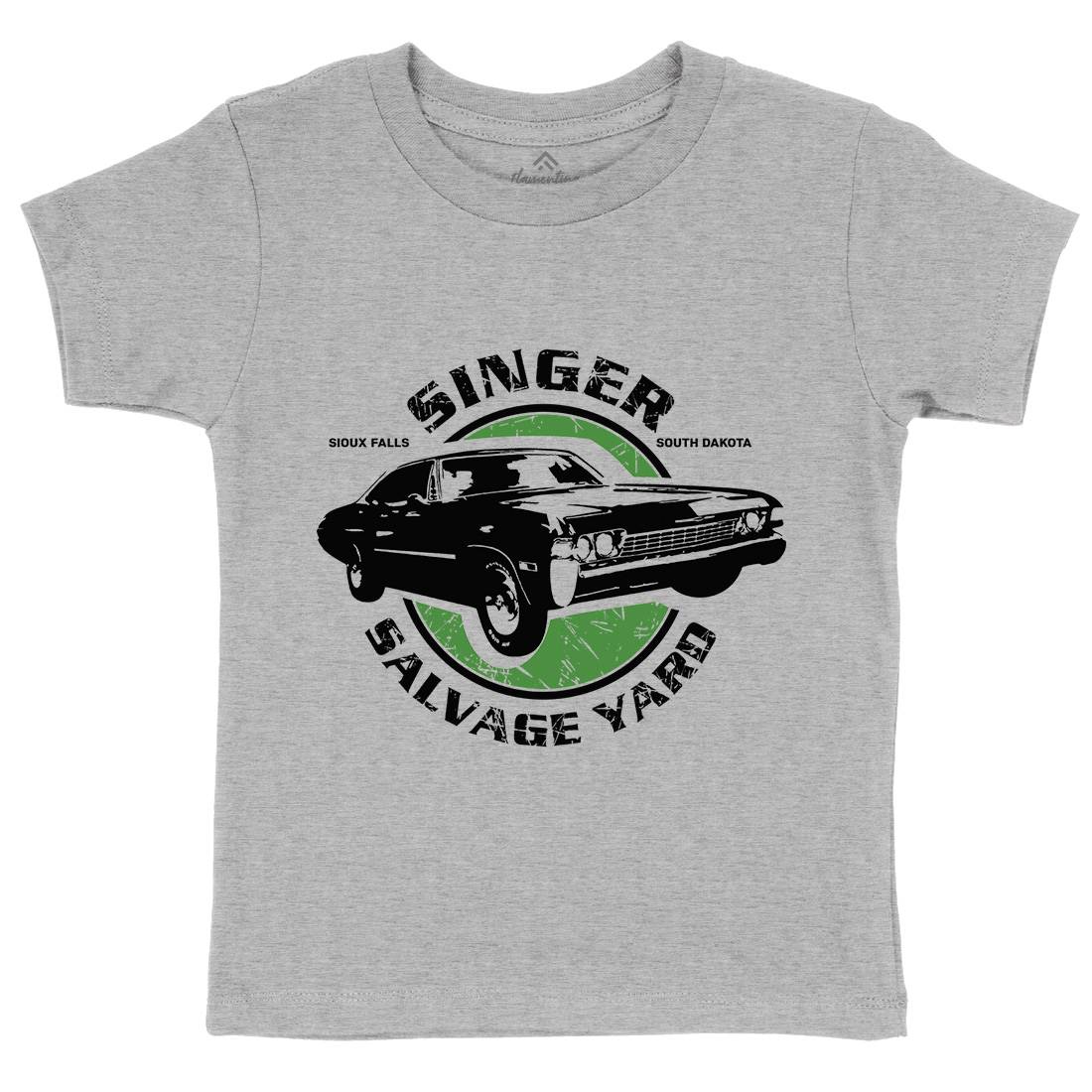 Singer Salvage Yard Kids Crew Neck T-Shirt Cars D377