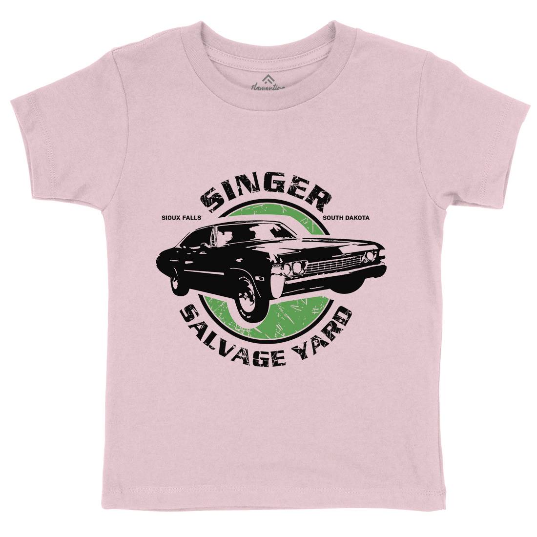 Singer Salvage Yard Kids Crew Neck T-Shirt Cars D377
