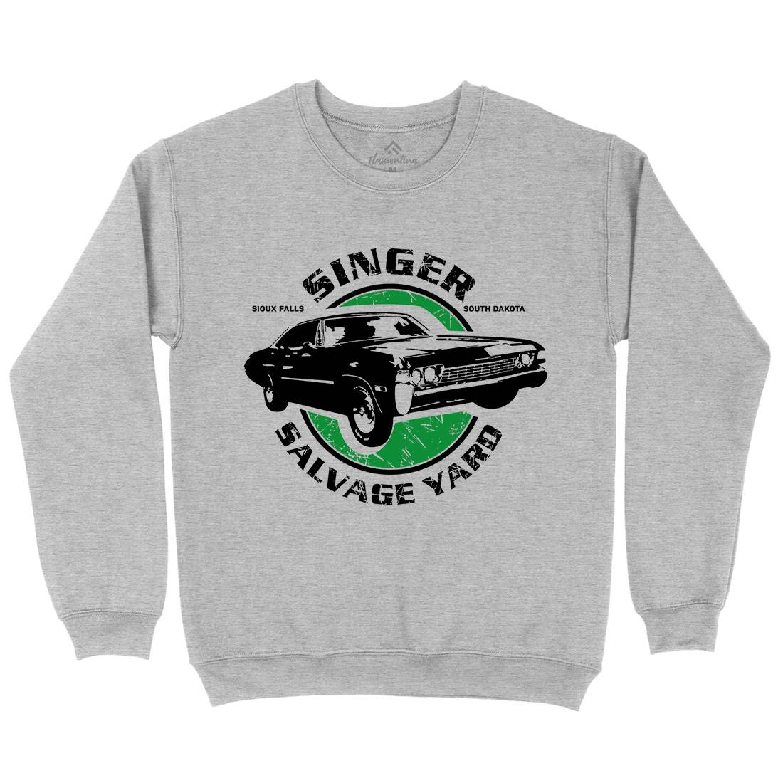 Singer Salvage Yard Mens Crew Neck Sweatshirt Cars D377