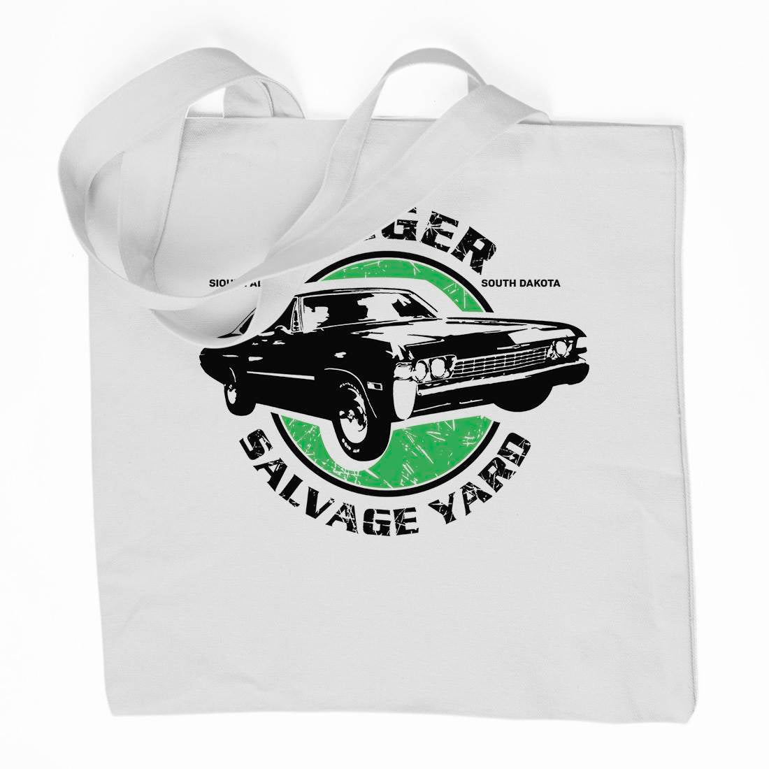 Singer Salvage Yard Organic Premium Cotton Tote Bag Cars D377