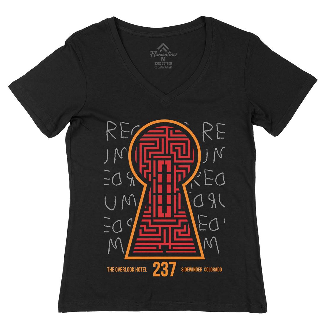 Room 237 Womens Organic V-Neck T-Shirt Horror D378
