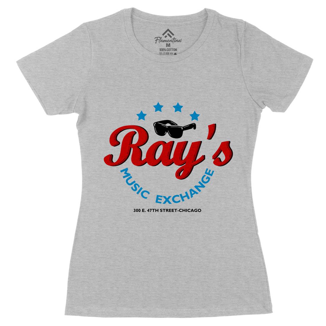 Rays Music Exchange Womens Organic Crew Neck T-Shirt Music D380