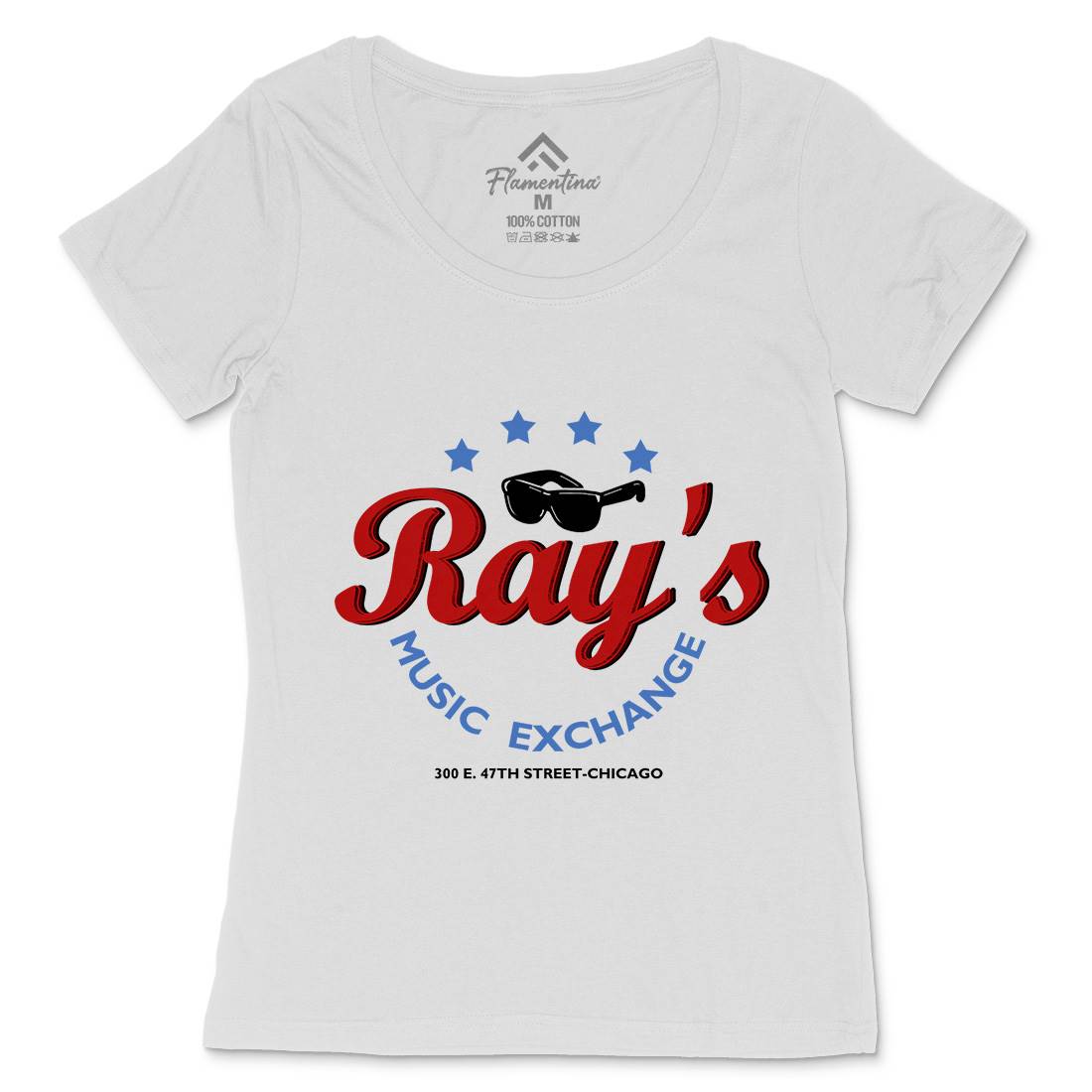 Rays Music Exchange Womens Scoop Neck T-Shirt Music D380