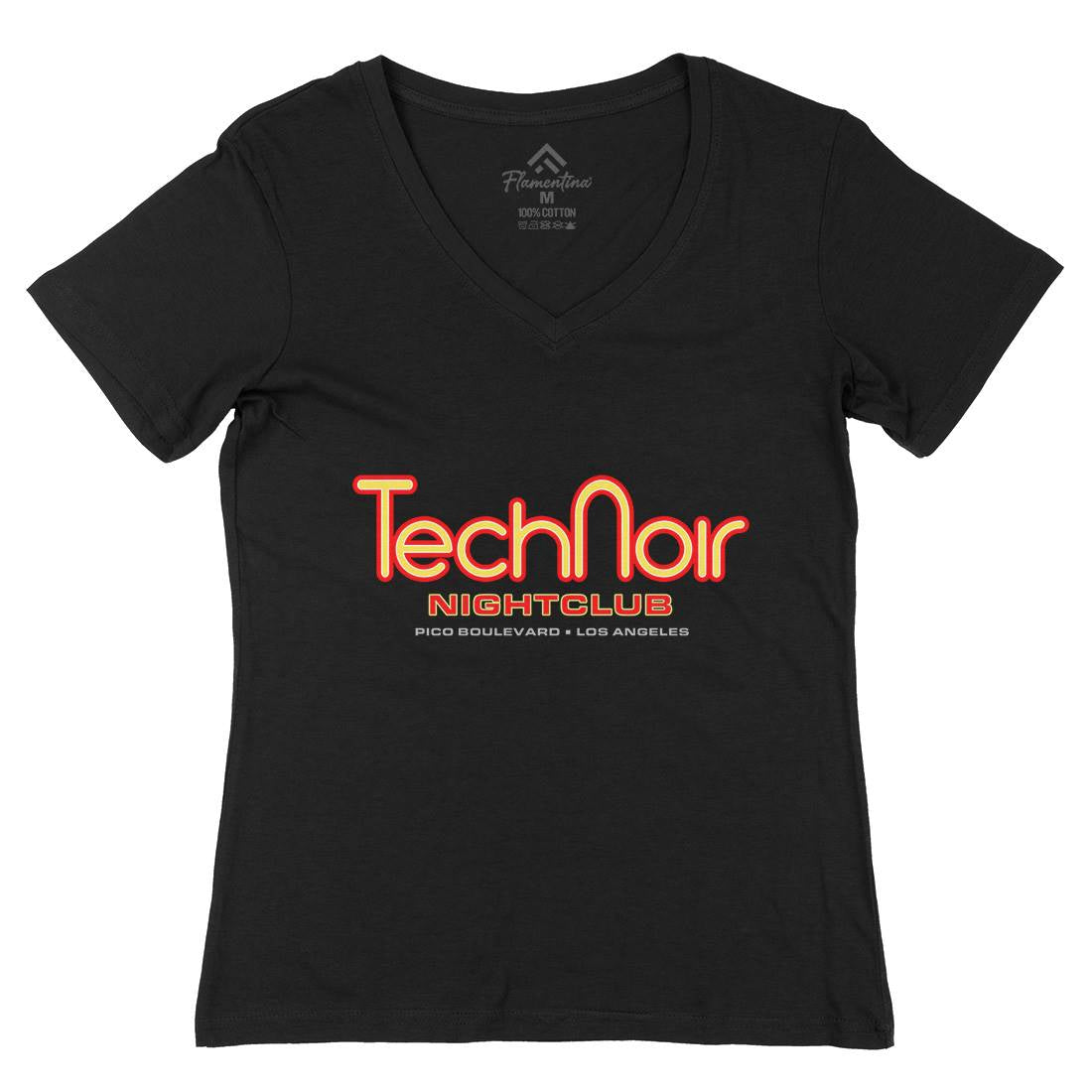Tech Noir Womens Organic V-Neck T-Shirt Space D381