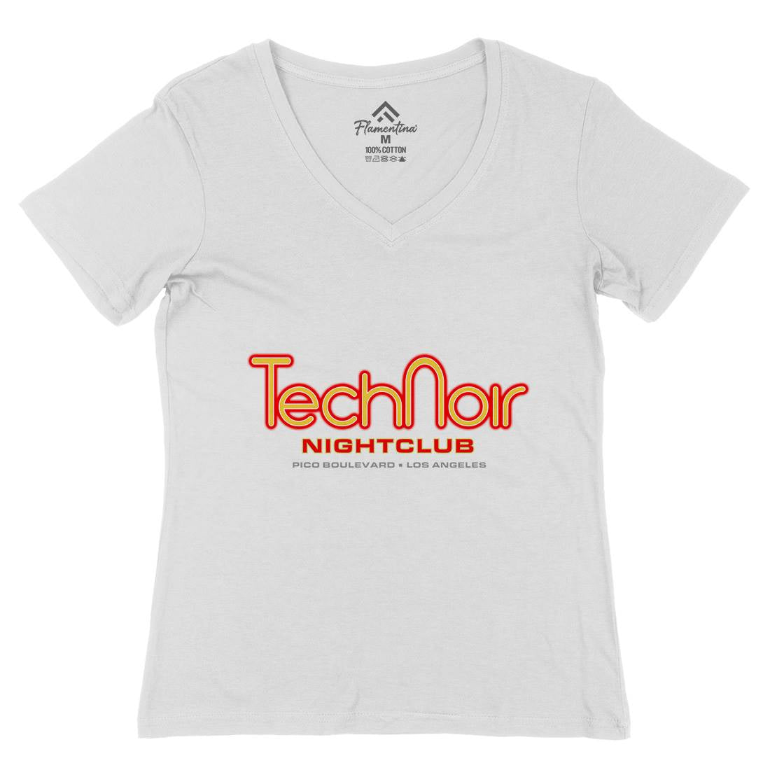 Tech Noir Womens Organic V-Neck T-Shirt Space D381