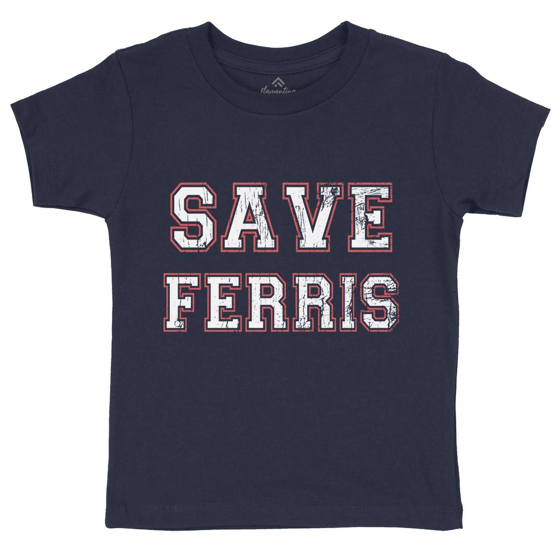 Save Ferris Kids Organic Crew Neck T-Shirt Retro D382