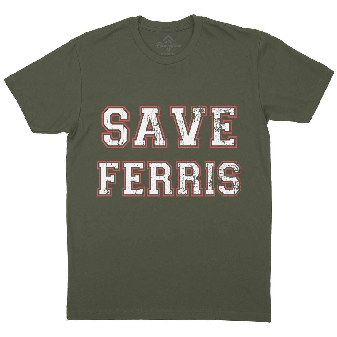 Save Ferris Mens Organic Crew Neck T-Shirt Retro D382