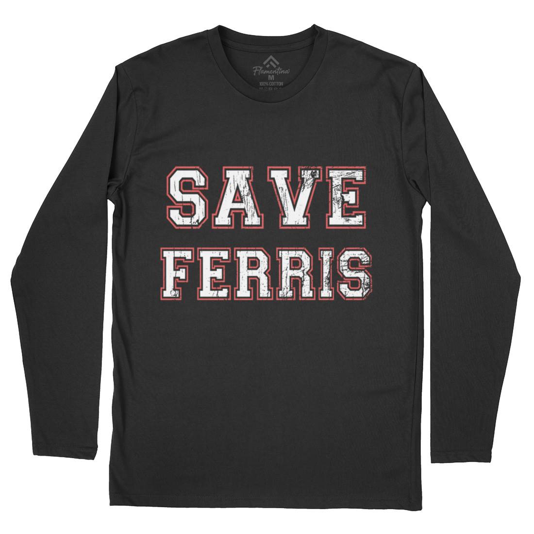Save Ferris Mens Long Sleeve T-Shirt Retro D382