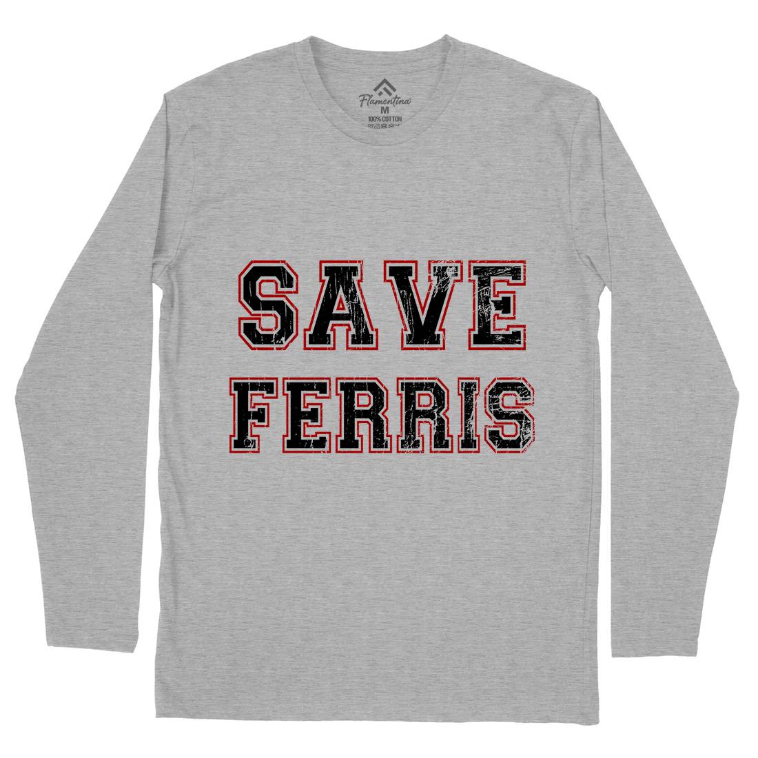 Save Ferris Mens Long Sleeve T-Shirt Retro D382