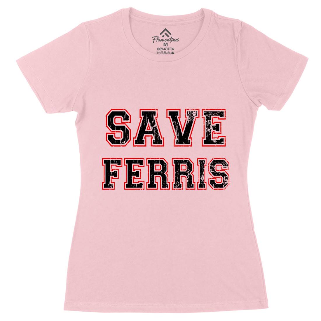 Save Ferris Womens Organic Crew Neck T-Shirt Retro D382