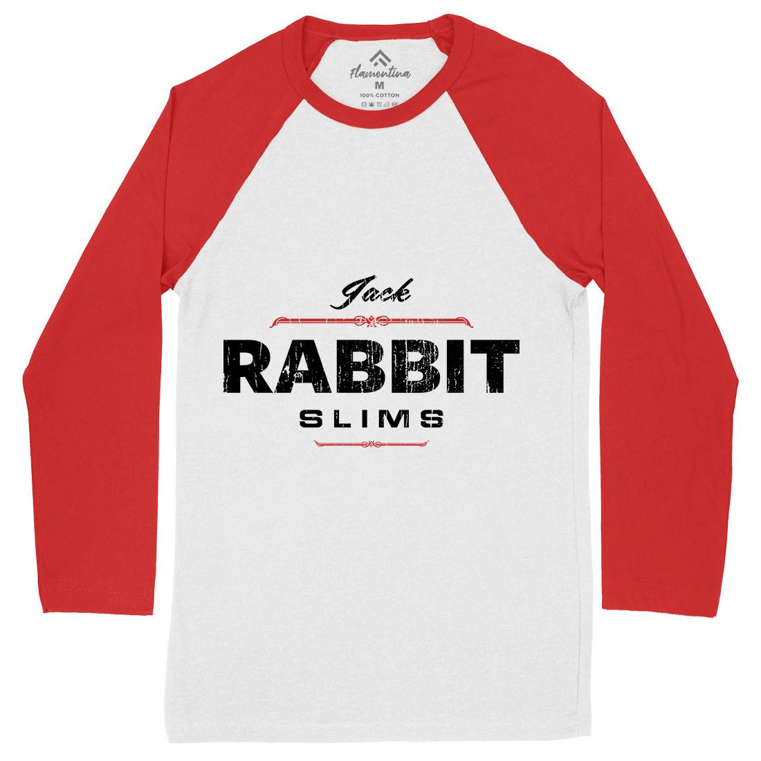 Jack Rabbit Slims Mens Long Sleeve Baseball T-Shirt Retro D383