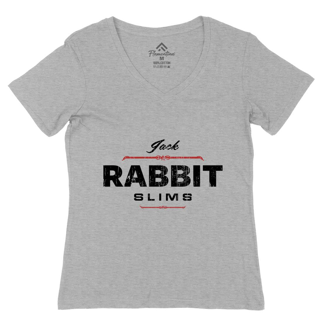 Jack Rabbit Slims Womens Organic V-Neck T-Shirt Retro D383