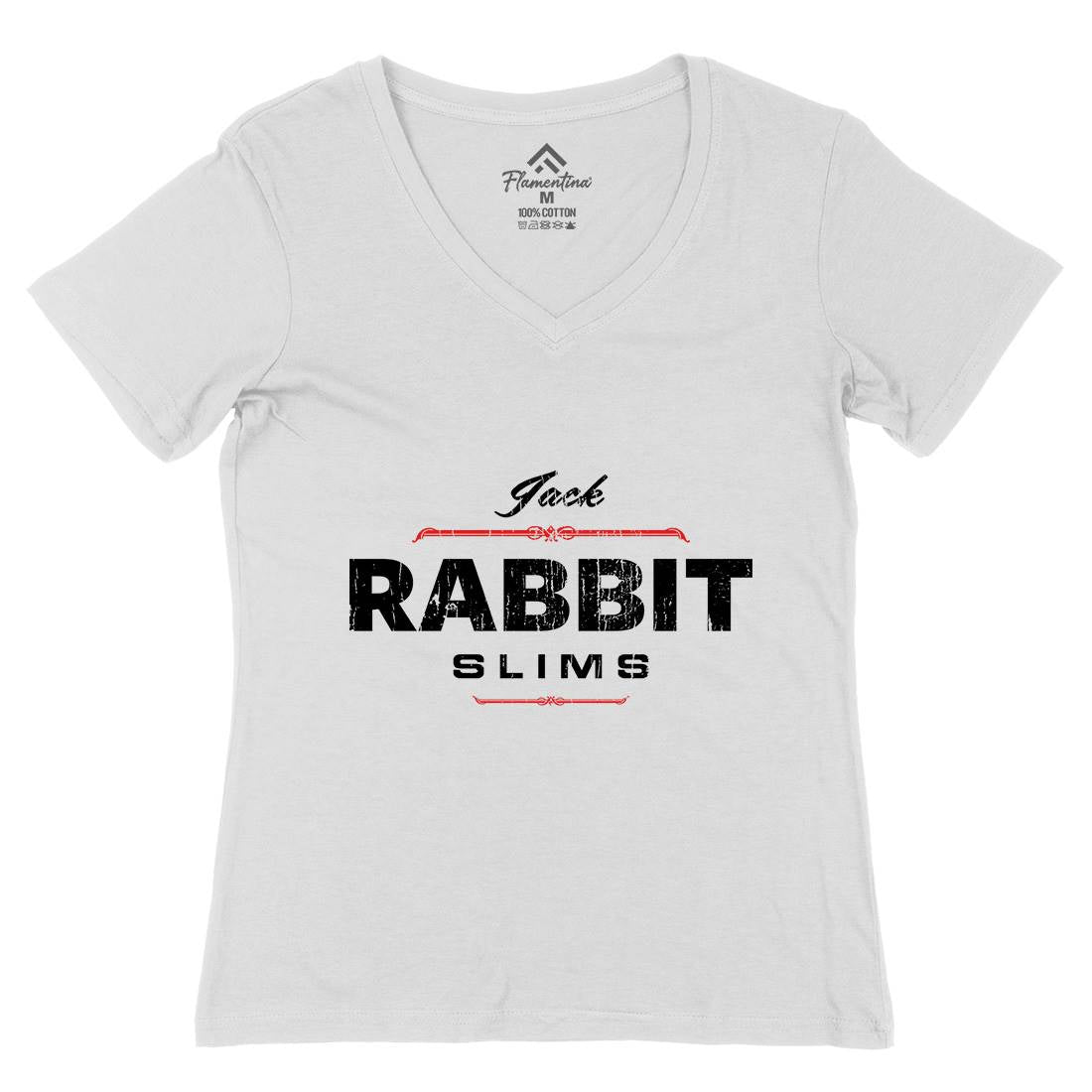Jack Rabbit Slims Womens Organic V-Neck T-Shirt Retro D383