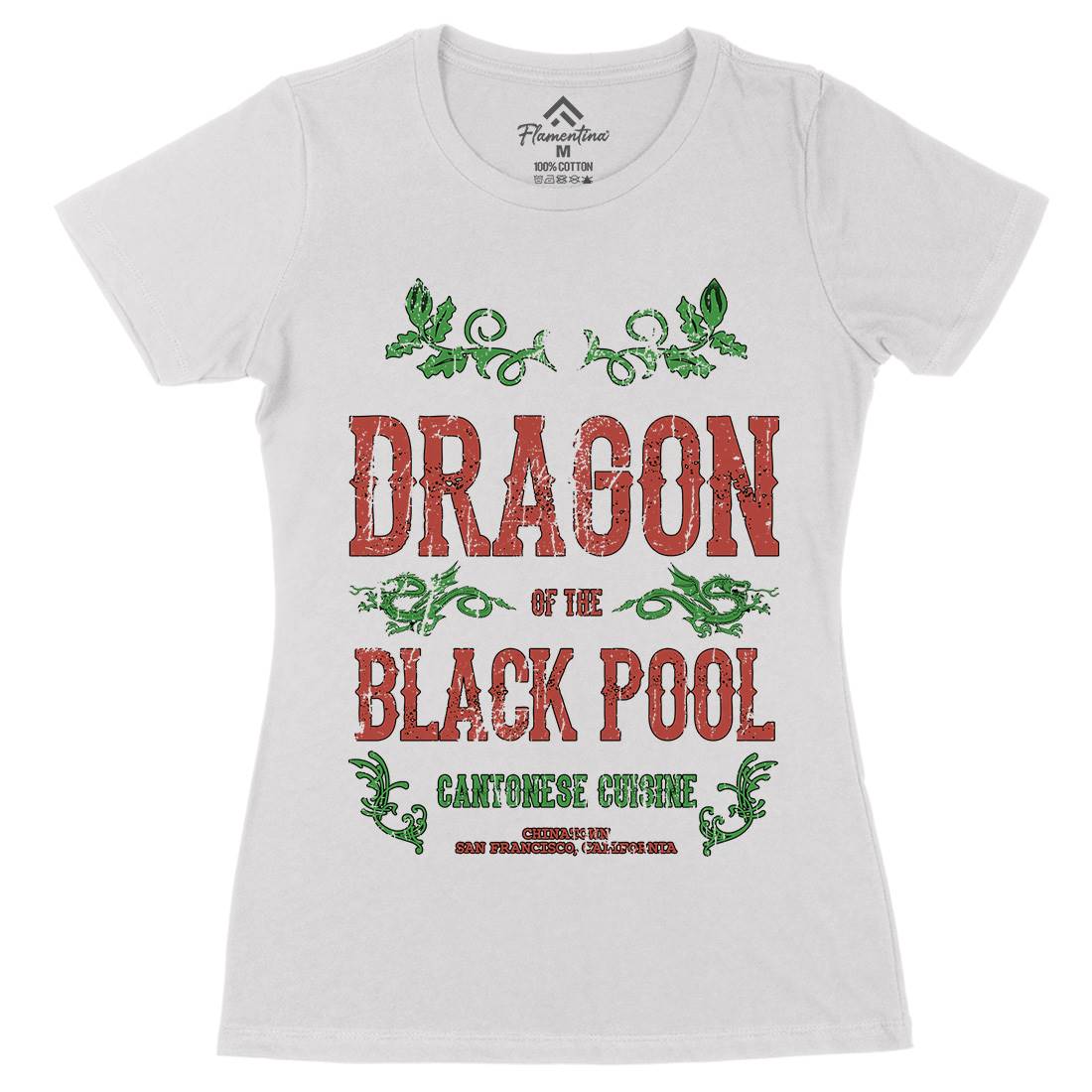 Dragon Of The Black Pool Womens Organic Crew Neck T-Shirt Asian D384