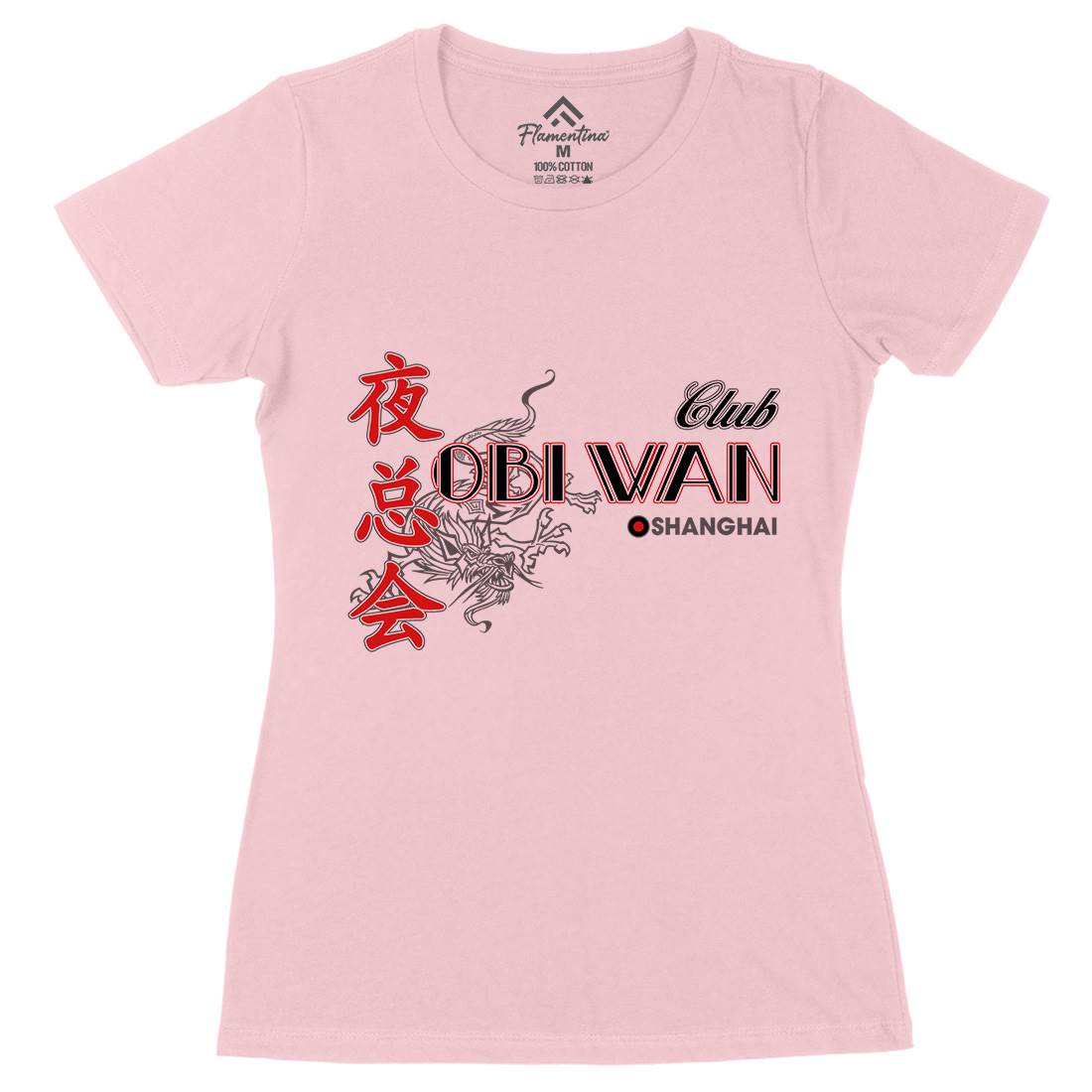 Club Obi Wan Womens Organic Crew Neck T-Shirt Retro D385