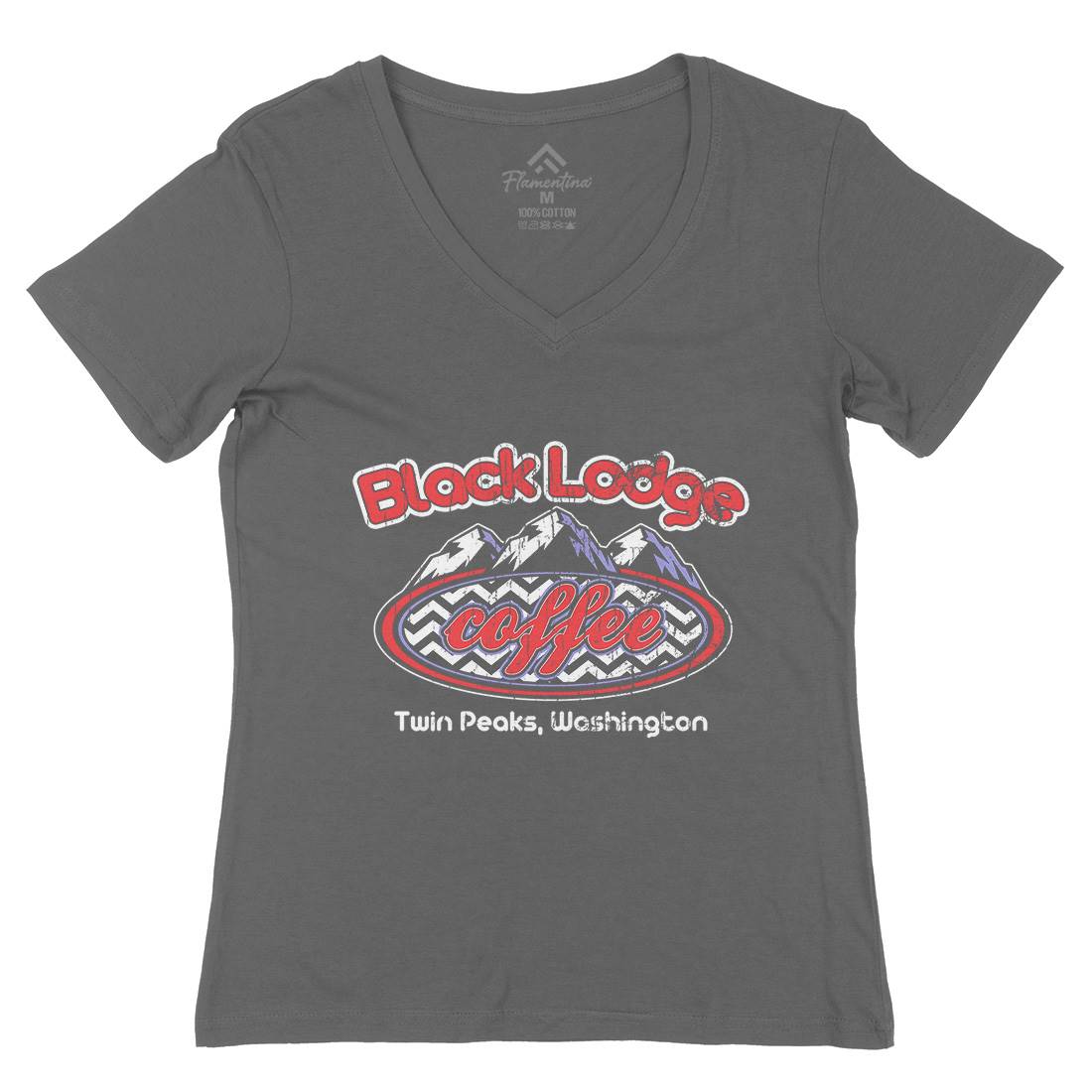 Black Lodge Womens Organic V-Neck T-Shirt Horror D386