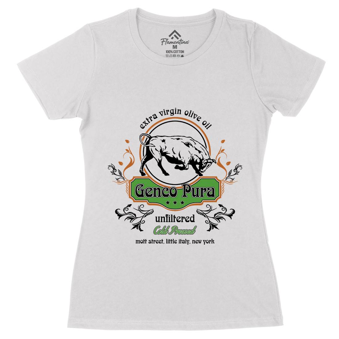 Genco Pura Womens Organic Crew Neck T-Shirt Food D387