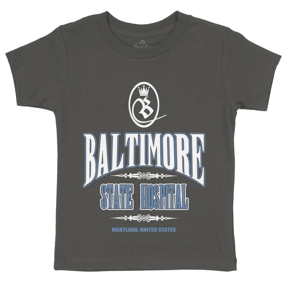 Baltimore Hospital Kids Crew Neck T-Shirt Horror D388