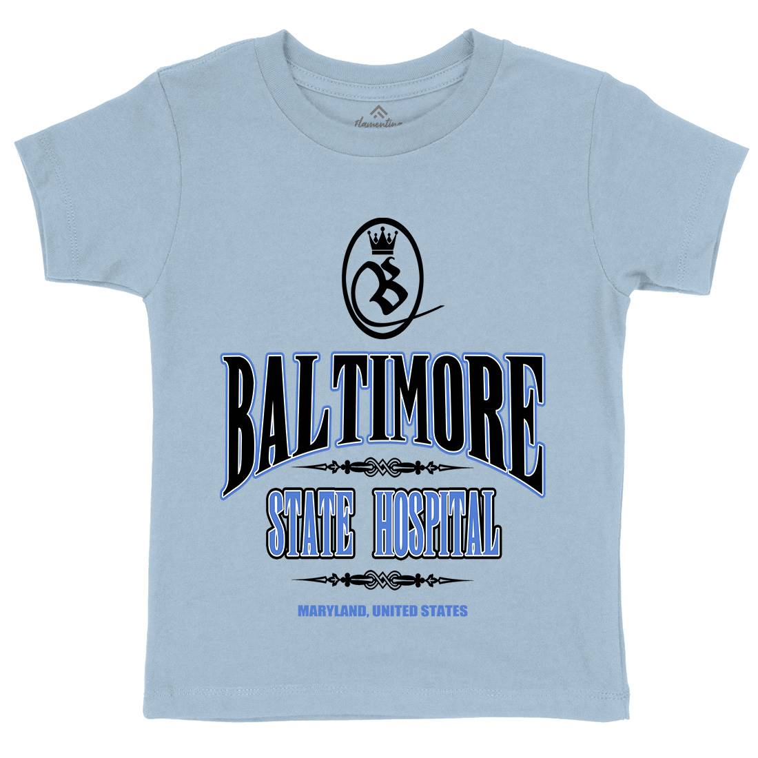 Baltimore Hospital Kids Crew Neck T-Shirt Horror D388