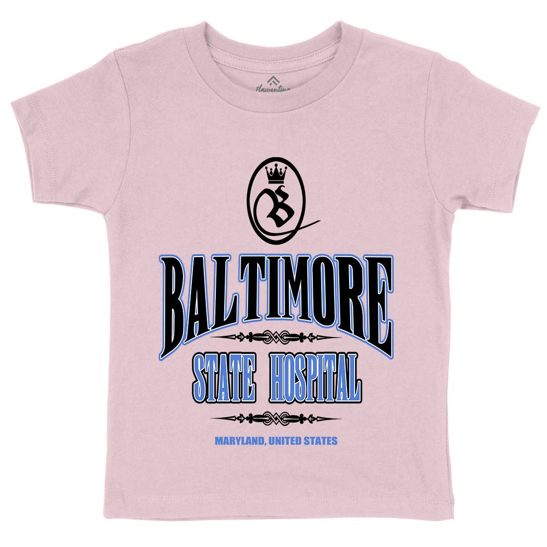 Baltimore Hospital Kids Organic Crew Neck T-Shirt Horror D388