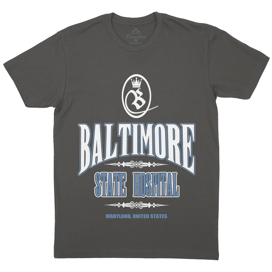 Baltimore Hospital Mens Crew Neck T-Shirt Horror D388